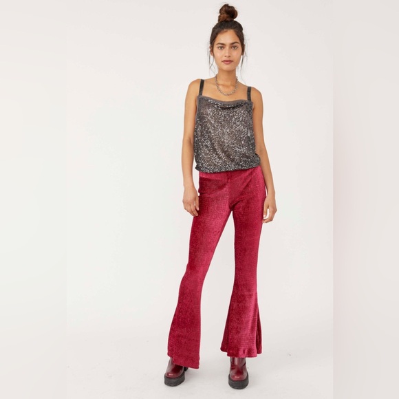 Free People So Charming Velvet Flare Pants - Picture 2 of 12